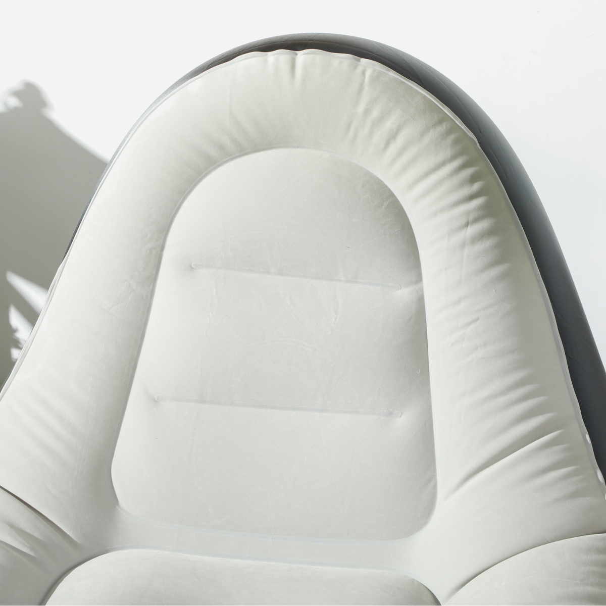Outsunny Inflatable Sofa Chair and Foot Stool with Cup Holder, Grey