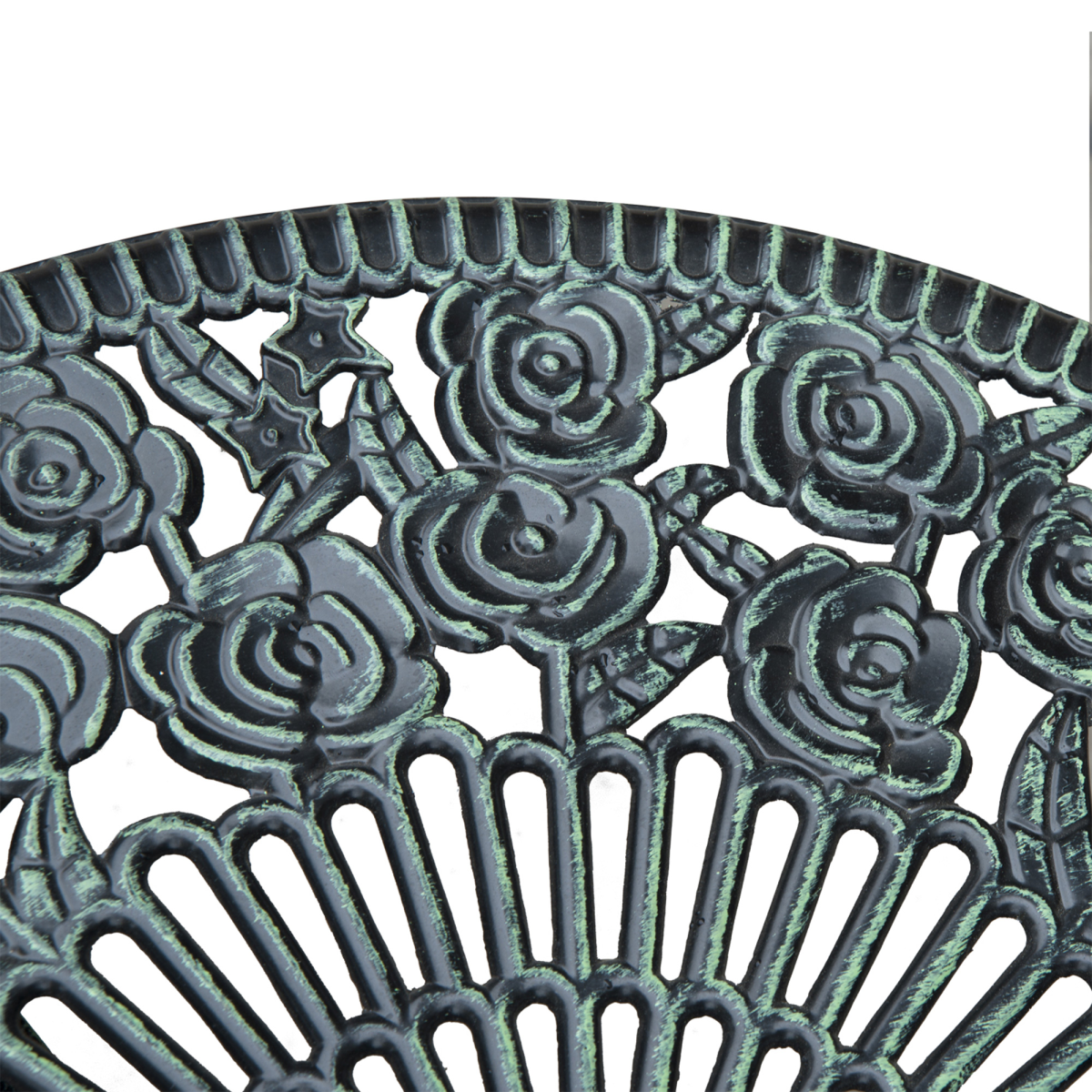 Outsunny 3-Piece Cast Aluminum Bistro Set, Antique Green