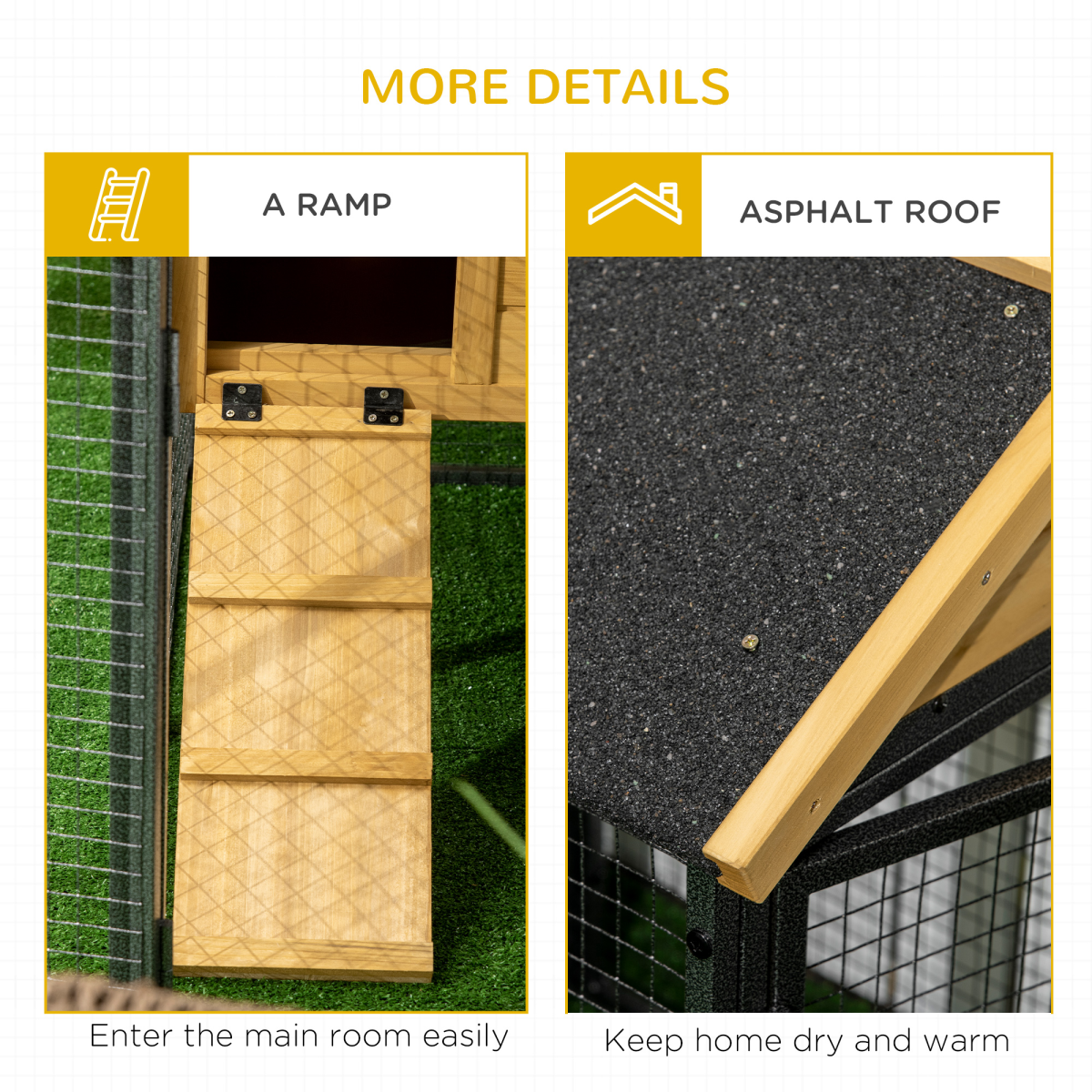 PawHut Outdoor Rabbit Hutch with Run and Removable Tray, Two-Tier Bunny Cage 120 x 55.5 x 80cm