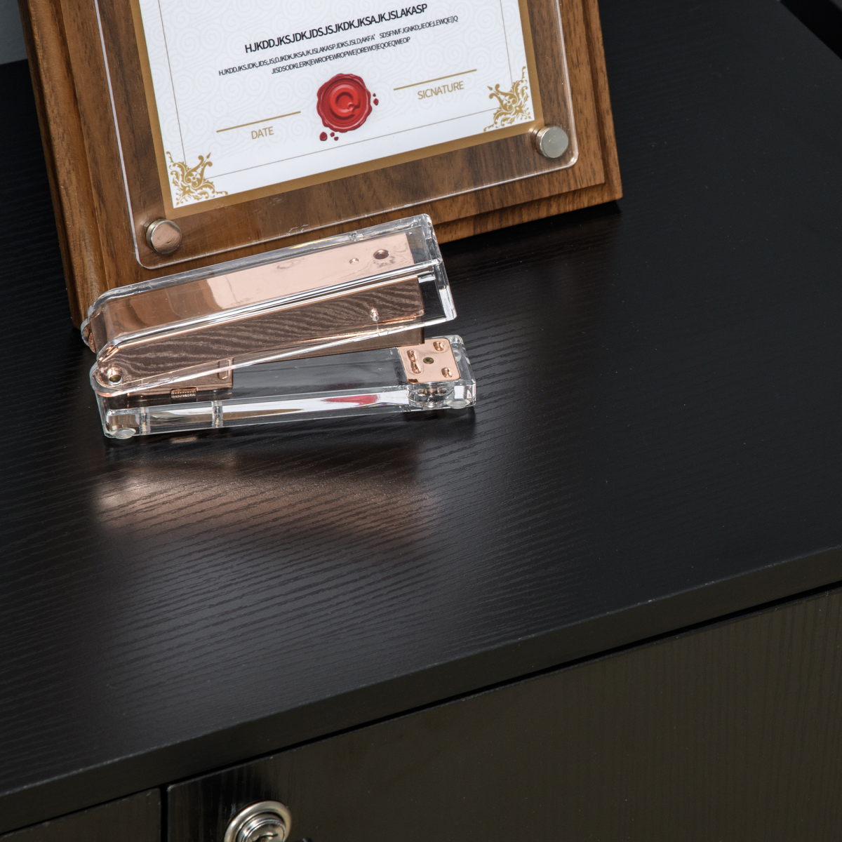 2-Tier Locking Office Storage Cabinet File Organisation with 2 Keys, Black
