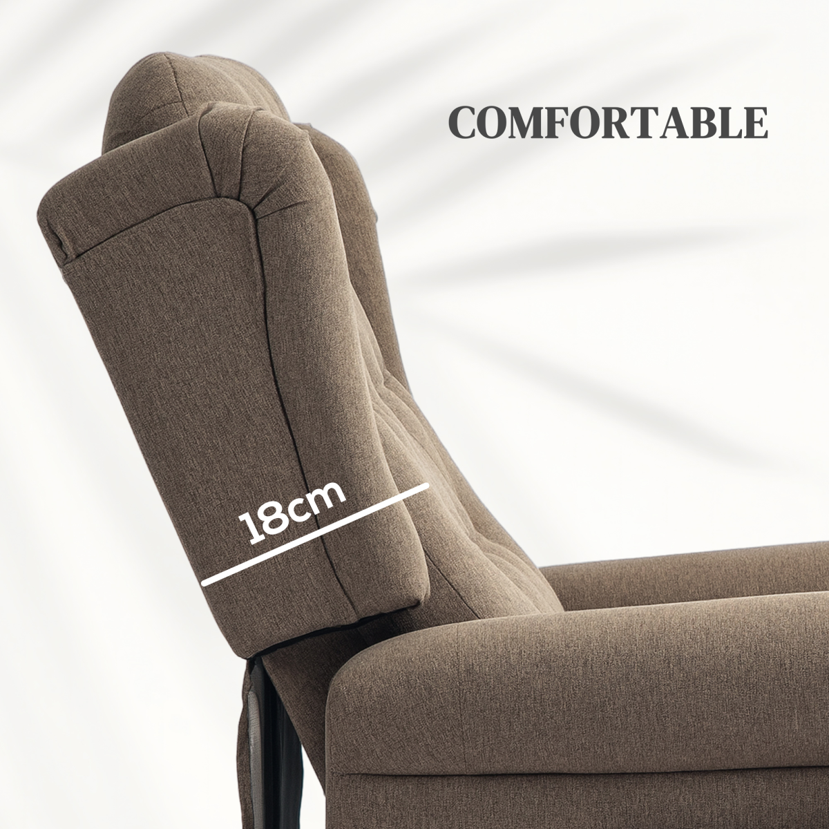 HOMCOM Power Lift Recliner Armchair, Wingback, Button Tufted, Dark Brown