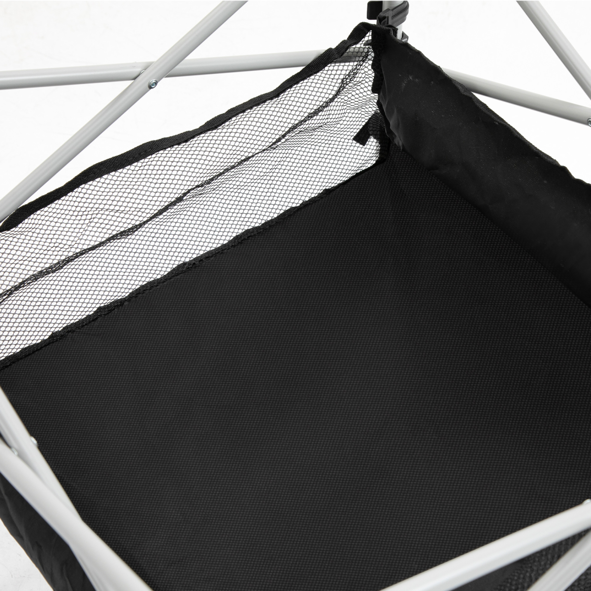 Outsunny Aluminum Roll-Top Camping Table with Storage Bag, Foldable, Silver and Black