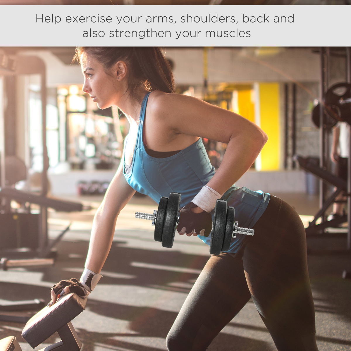 HOMCOM 20kg Adjustable Dumbbell Set with Connecting Rods