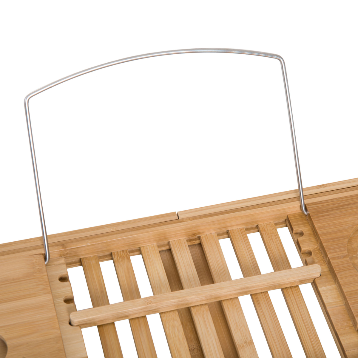 Extendable Bamboo Bath Tub Tray Caddy with Book Tablet Stand, Wine Glass Holder, Phone Tray and Detachable Accessory Tray, Fits Most Standard Bathtubs