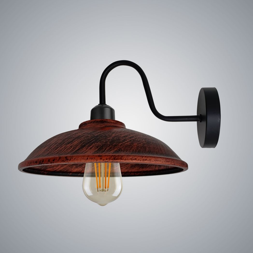 Vintage Rustic Red Wall Sconce, E27 Base, Indoor Dimmable Light