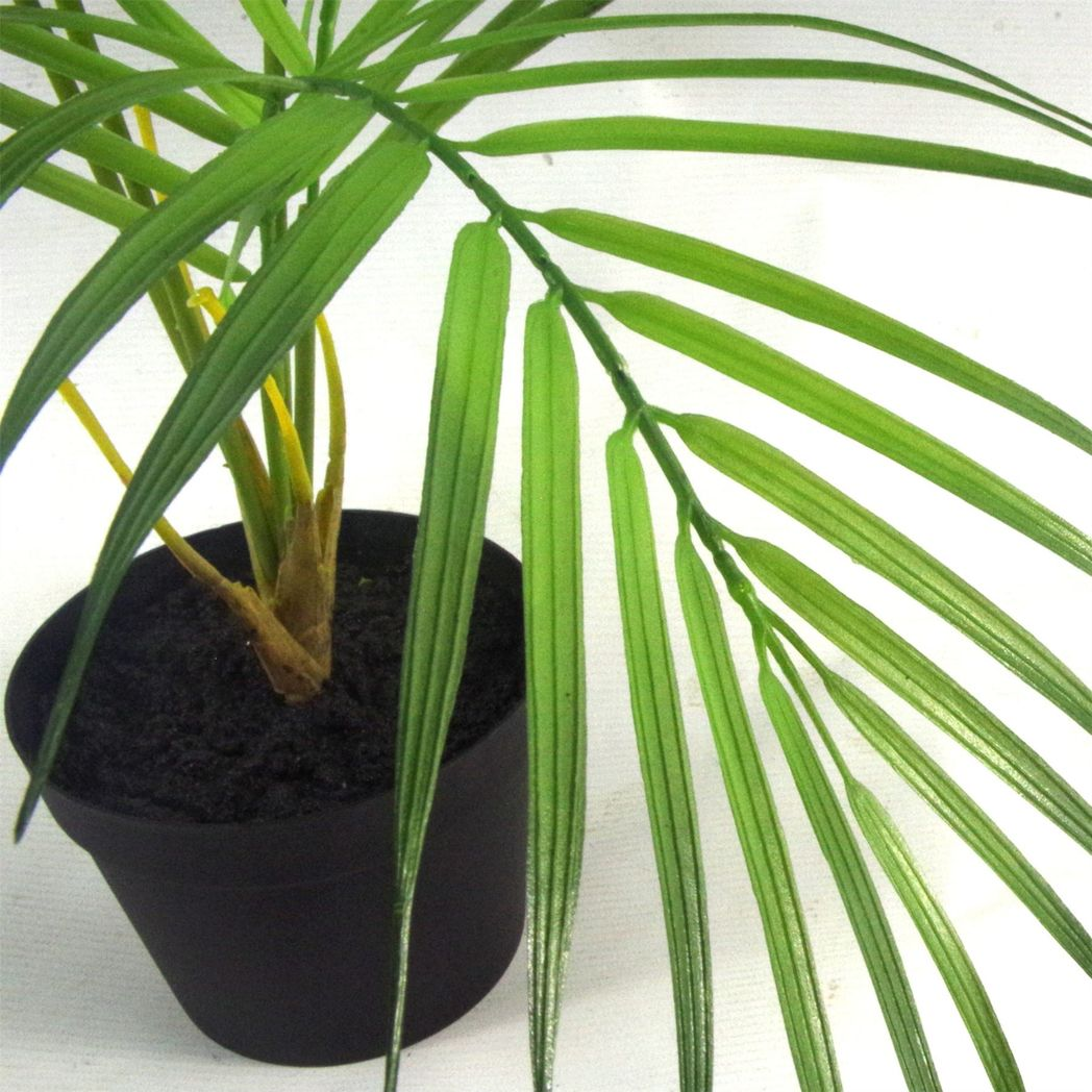 Leaf 50cm Mini Artificial Areca Palm with Black Pot