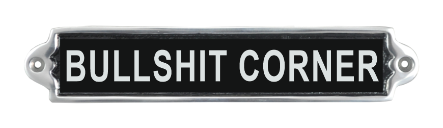 MSL 25cm Aluminium Bullshit Corner Metal Door Sign, Hand Finished Wall Decor, Pre-Drilled Holes