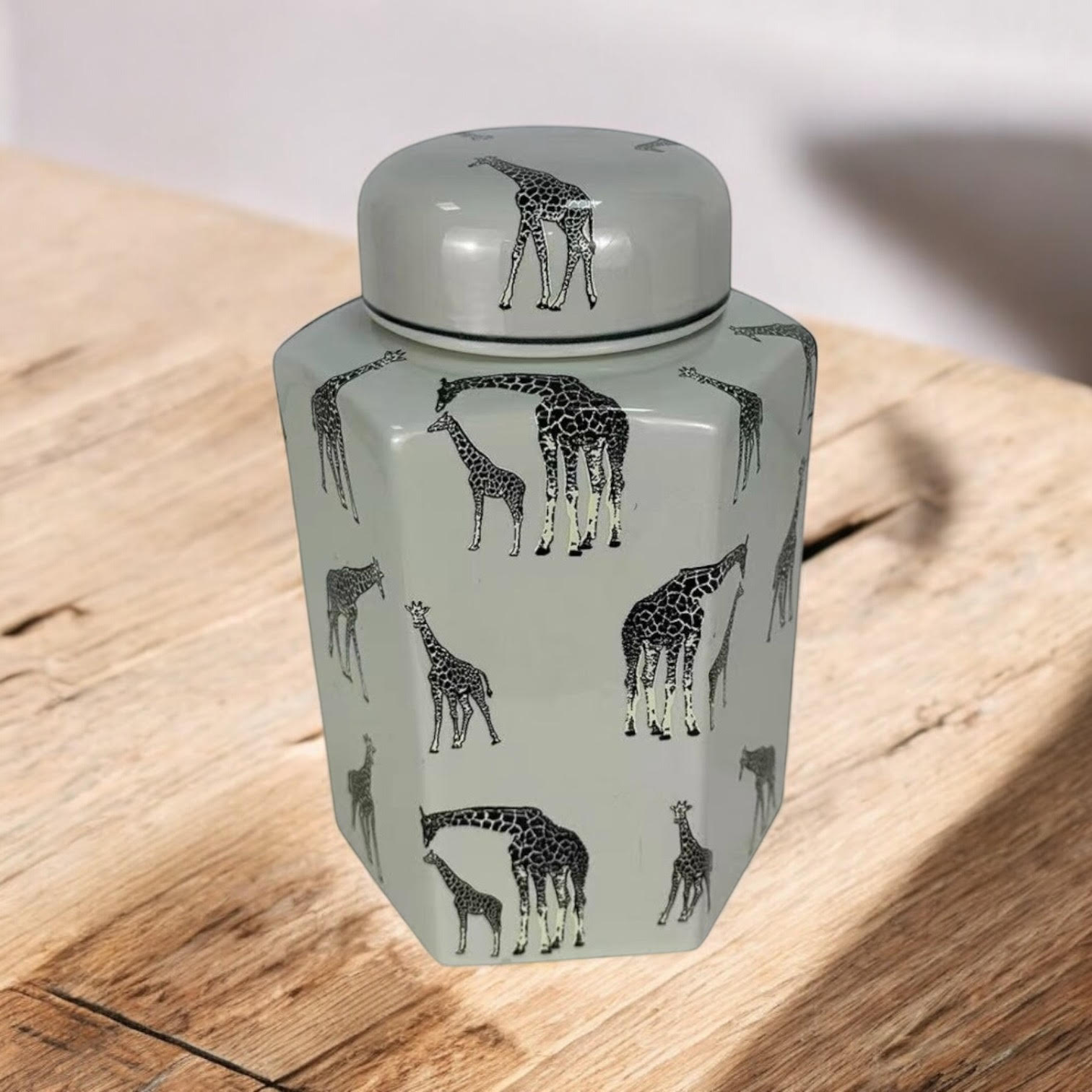 MSL 18cm Ginger Jar Giraffe Glazed Umbrella Stand Vase