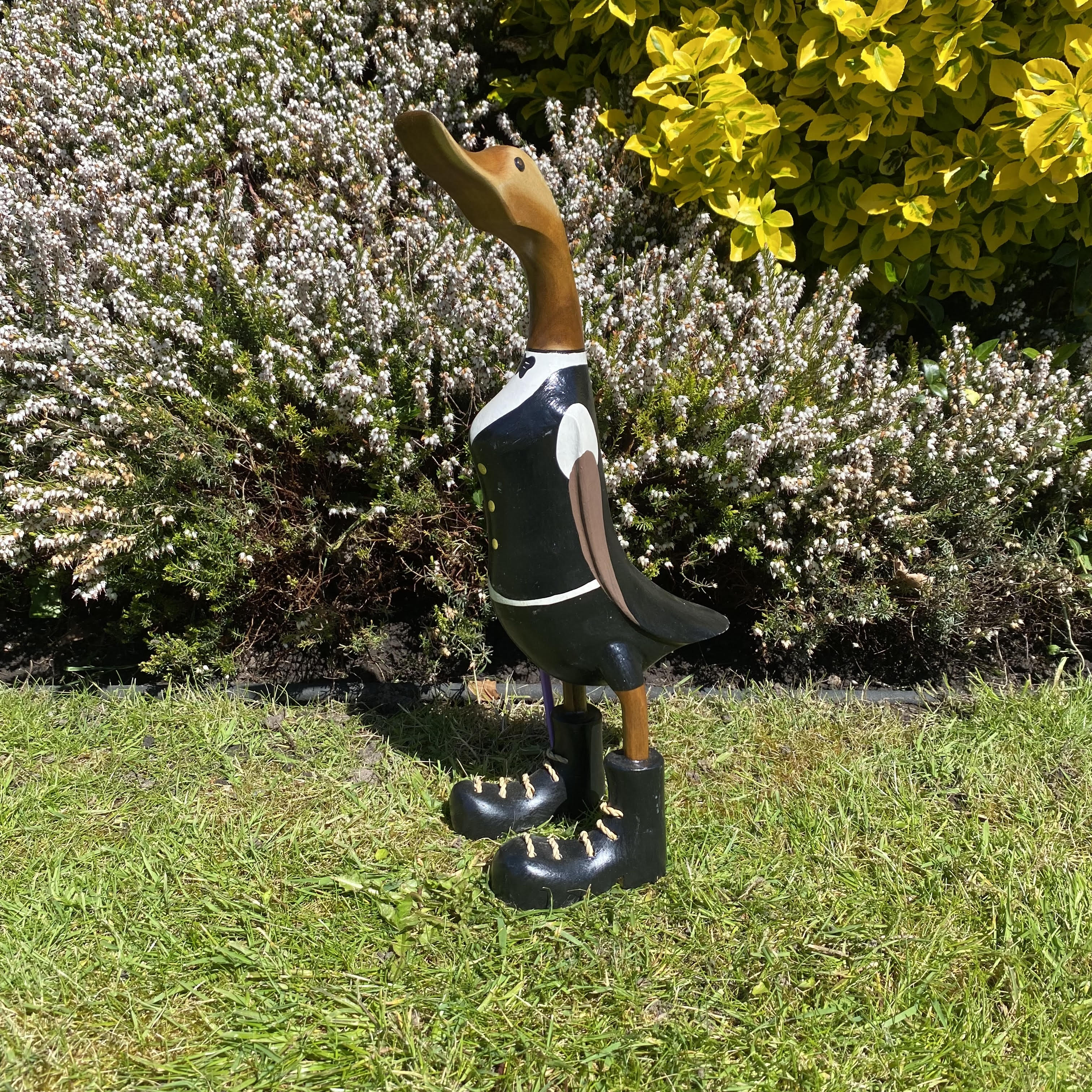MSL 45cm Hand-Carved Snooker Duck from Giant Bamboo Root, Hand-Painted, Fair Trade