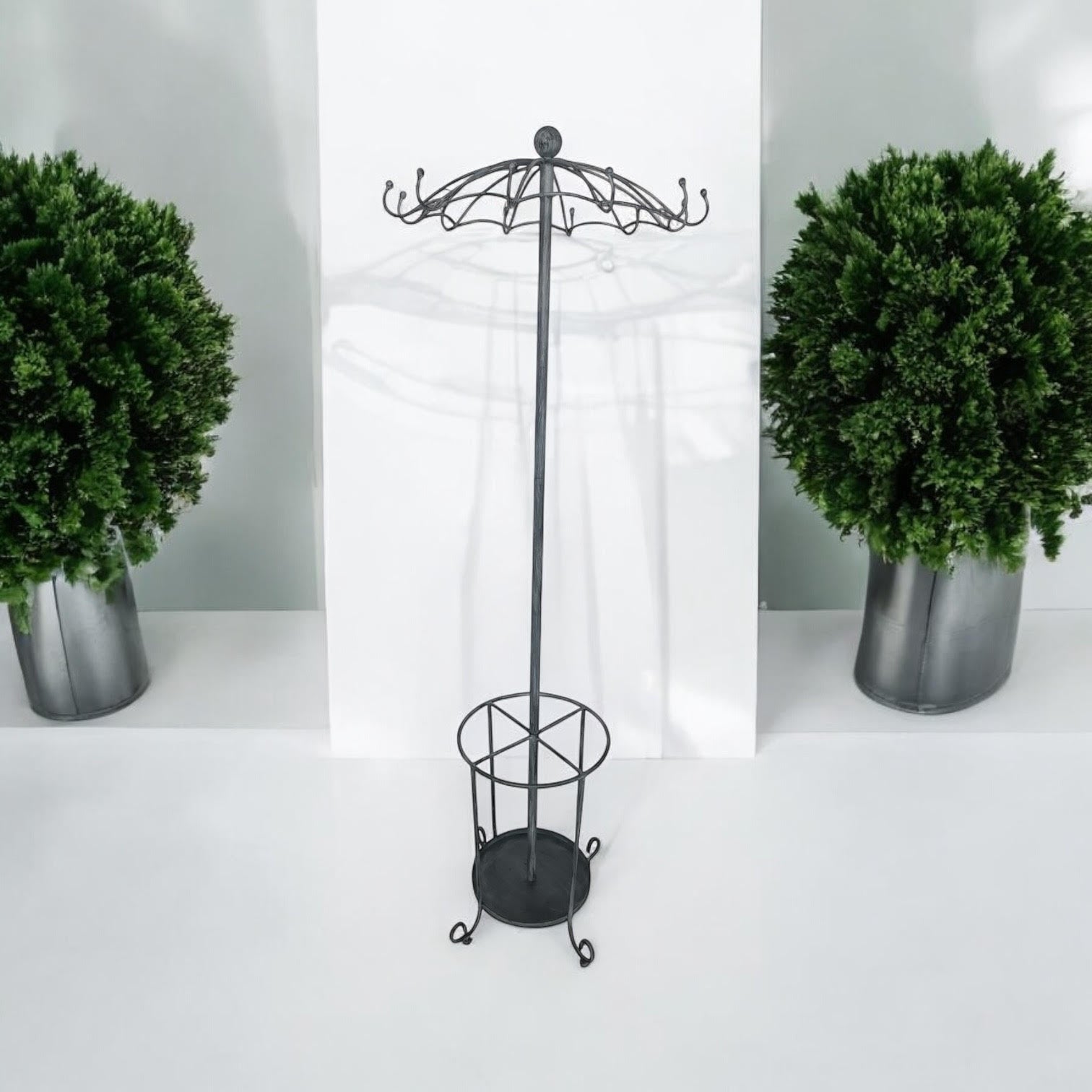 MSL 172cm Grey Metal Coat and Umbrella Stand