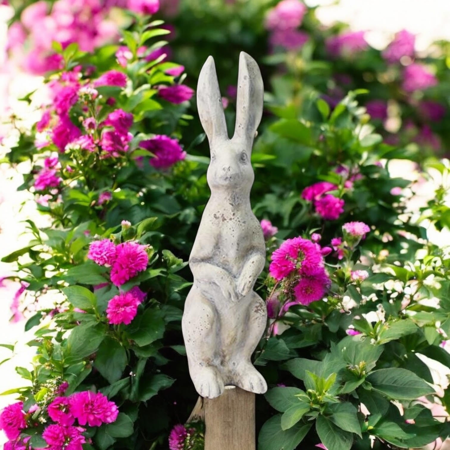 MSL 40cm Cream Resin Rabbit Garden Ornament