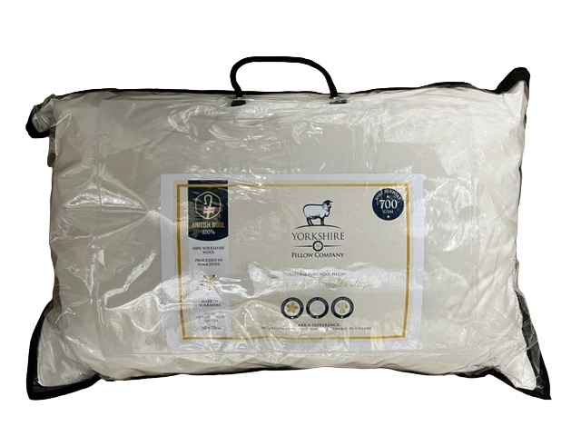 Harwoods 100% Wool 900g Firm Pillow with Cotton Case