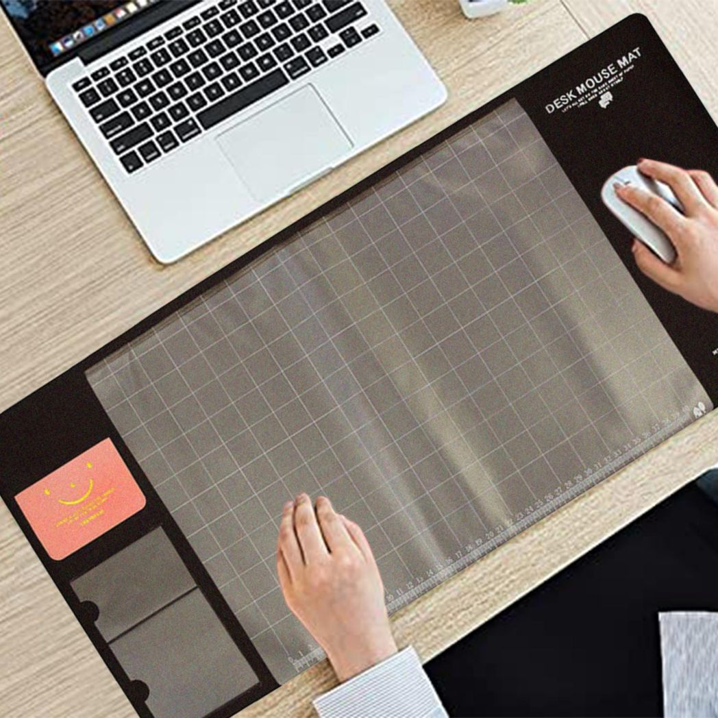 AQ Multifunctional & Eco-friendly Office Desk Mouse Mat PVC+DS Material, Brown