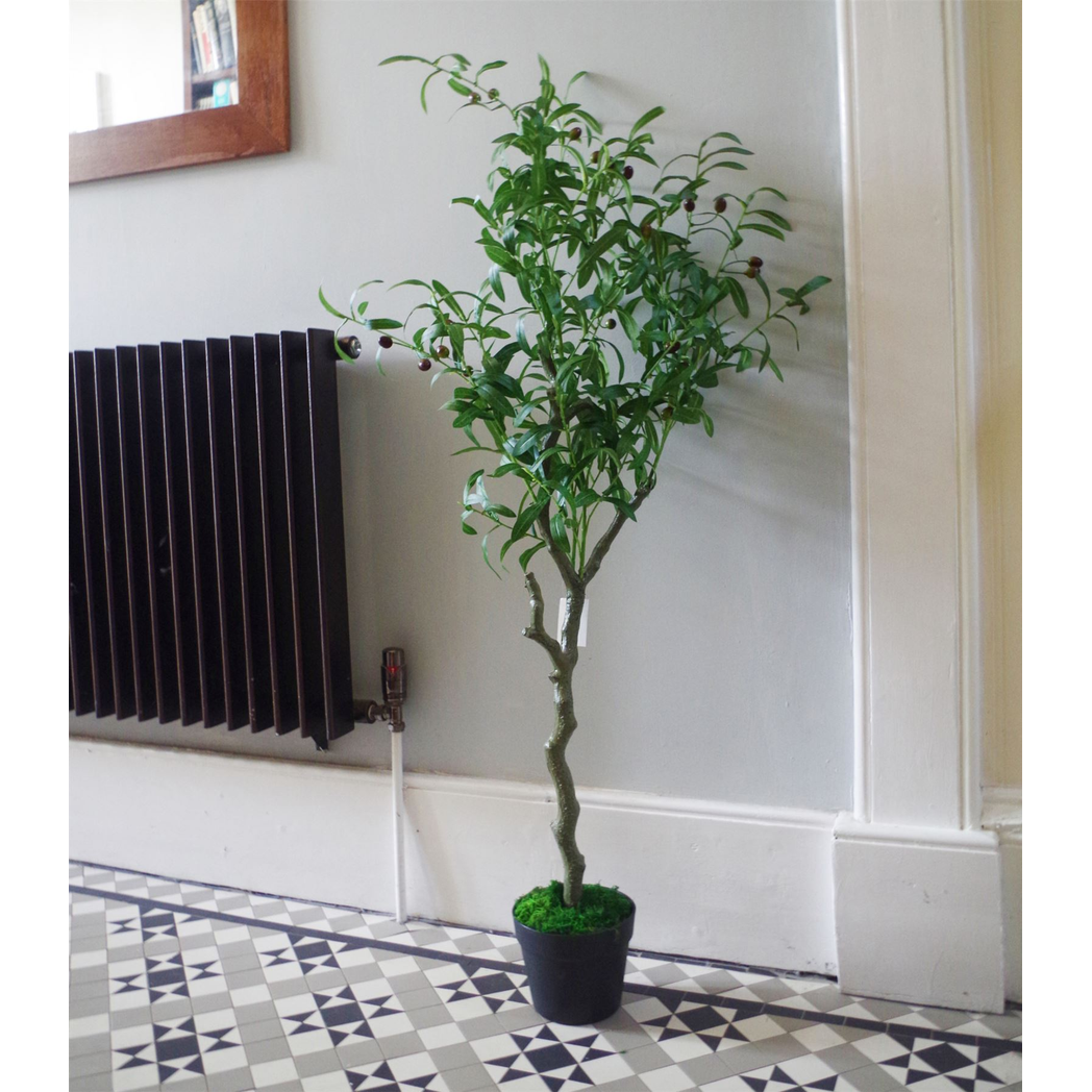Leaf 120cm Artificial Olive Tree in Moss-Covered Pot Natural Style