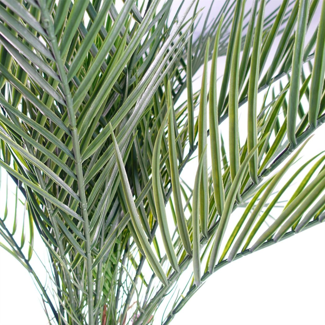 120cm Artificial Cycas Palm Tree with Natural Wood Trunk, UV Resistant Outdoor Potted Plant