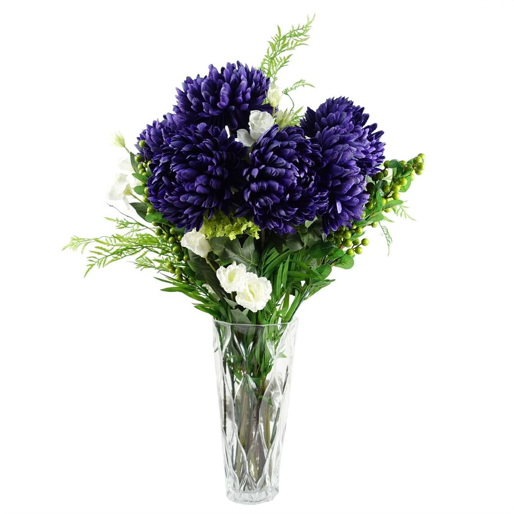 Leaf 35cm Clear Chunky Ridged Hand-Finished Glass Vase