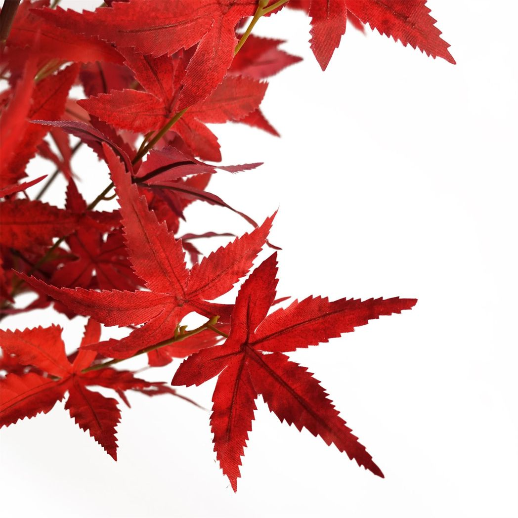Leaf 120cm Artificial Red Maple Tree, Wired Stems, Pre-Potted in Black Plastic Pot
