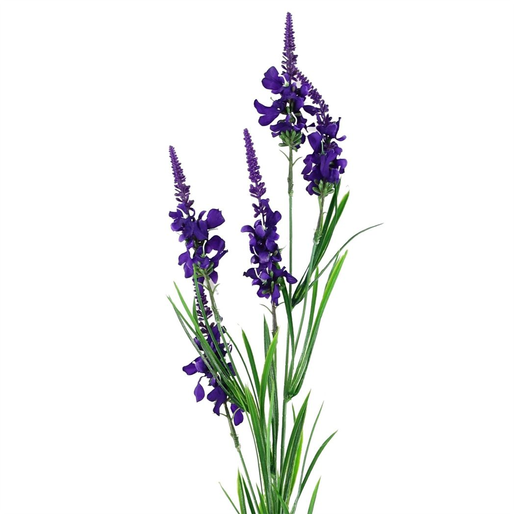 Leaf Pack of 6 Purple Larkspur Artificial Stems 80cm Silk Flowers