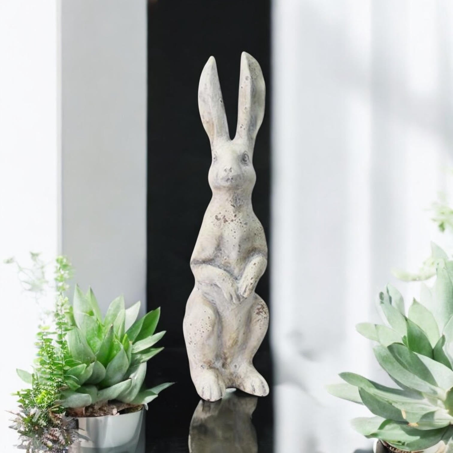 MSL 40cm Cream Resin Rabbit Garden Ornament