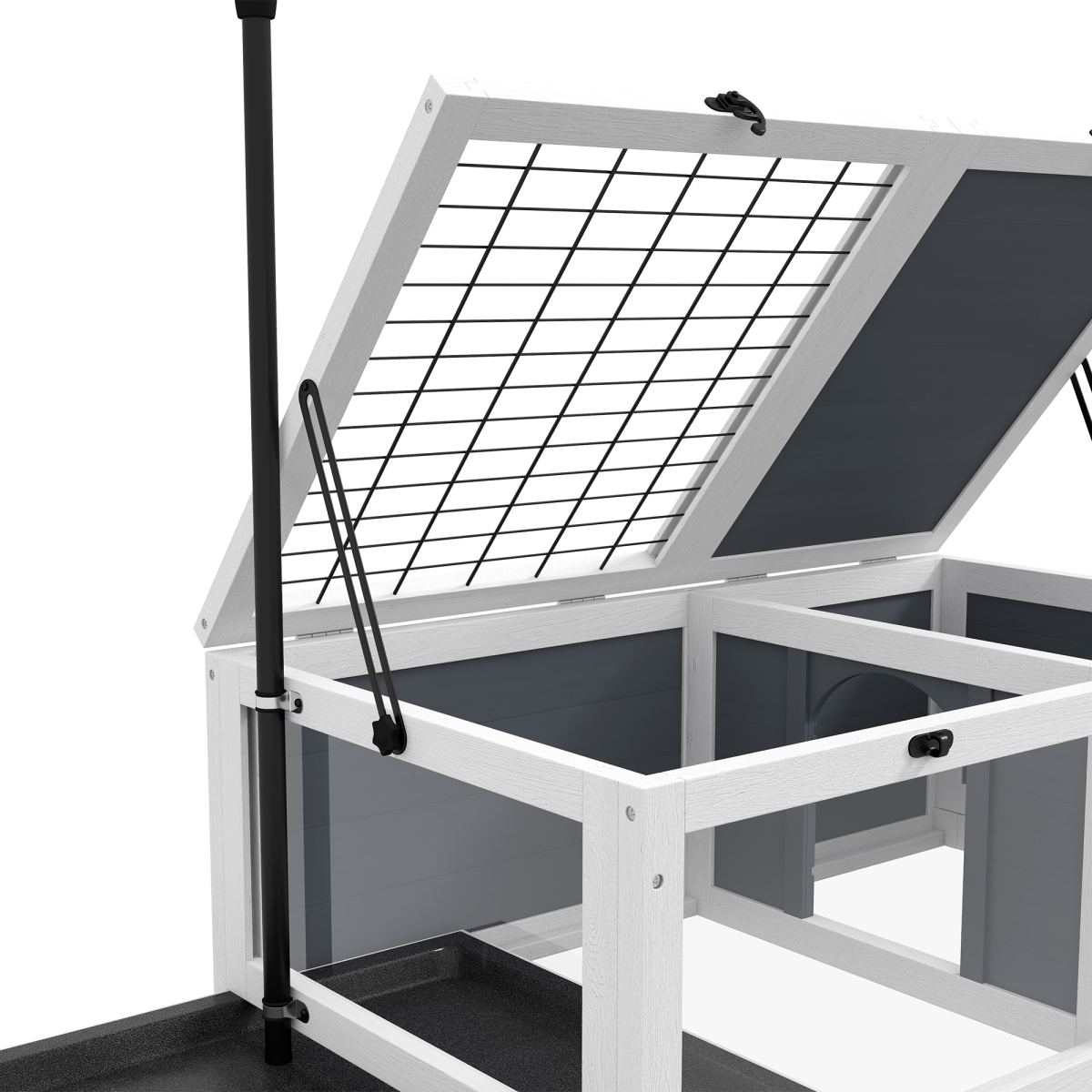 PawHut Wooden Tortoise House with Adjustable Lamp Holder