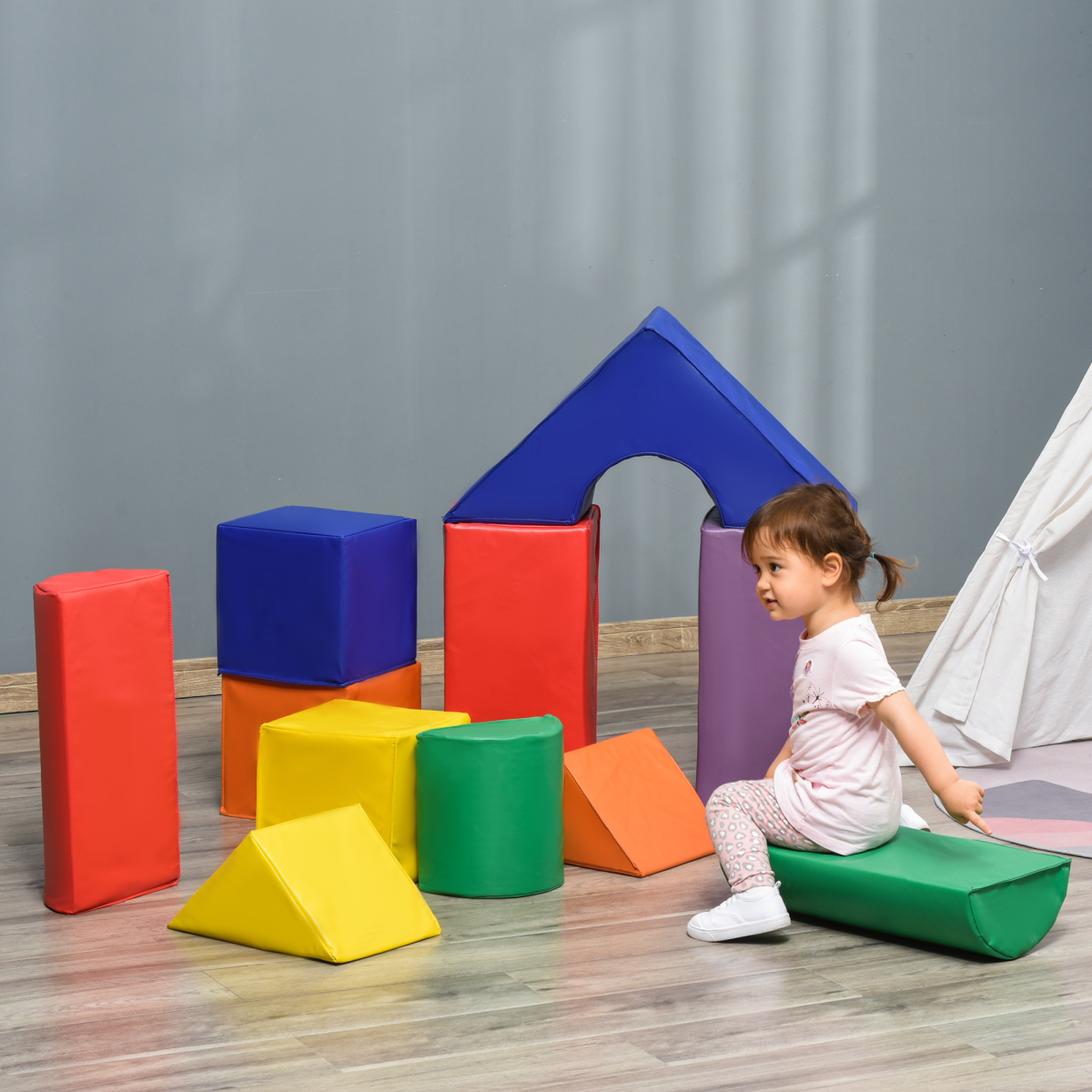 11-Piece Kids Soft Foam Puzzle Blocks Learning Toy, Ages 1-3