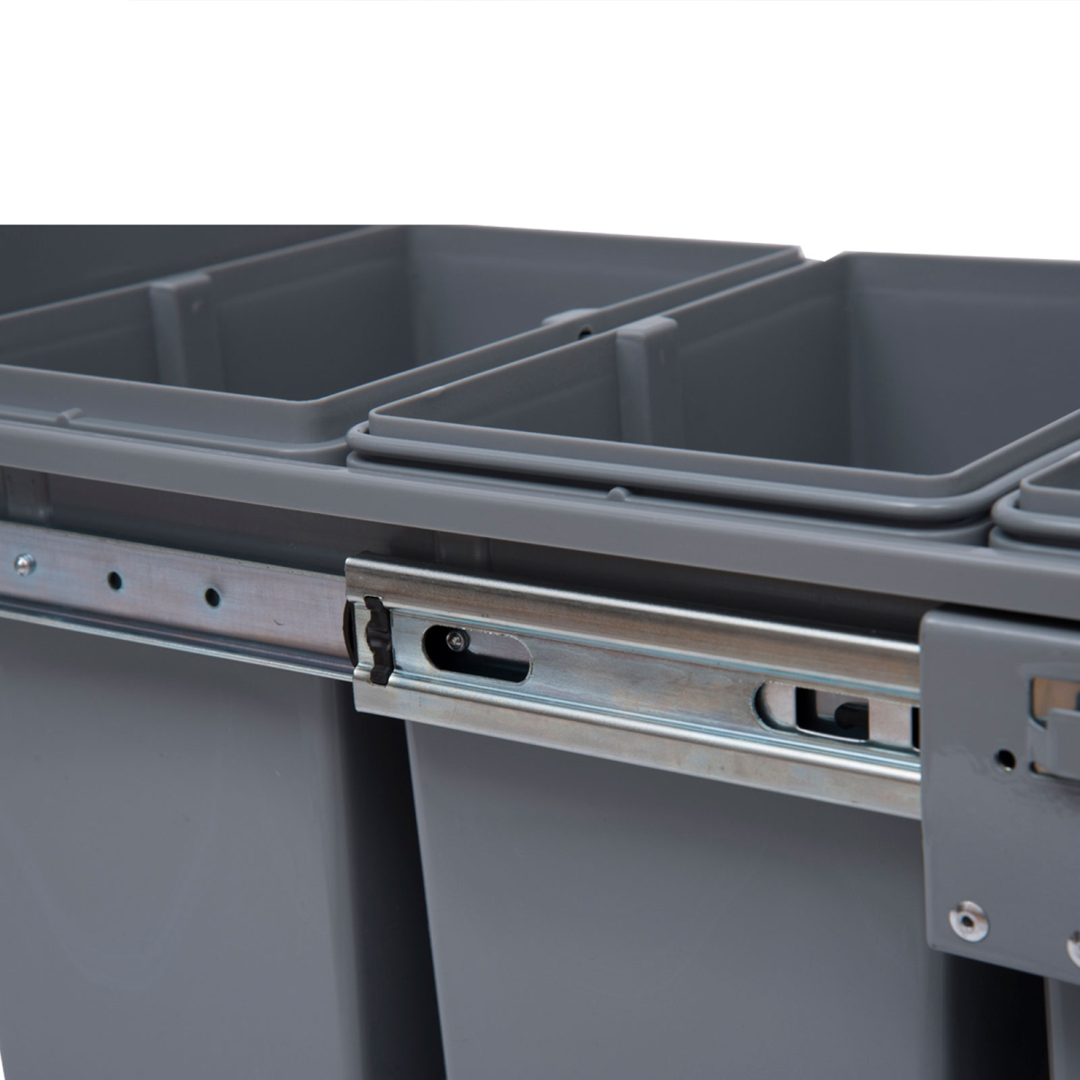HOMCOM Pull-Out Recycling Waste Bin Cabinet 40L Grey Soft Close
