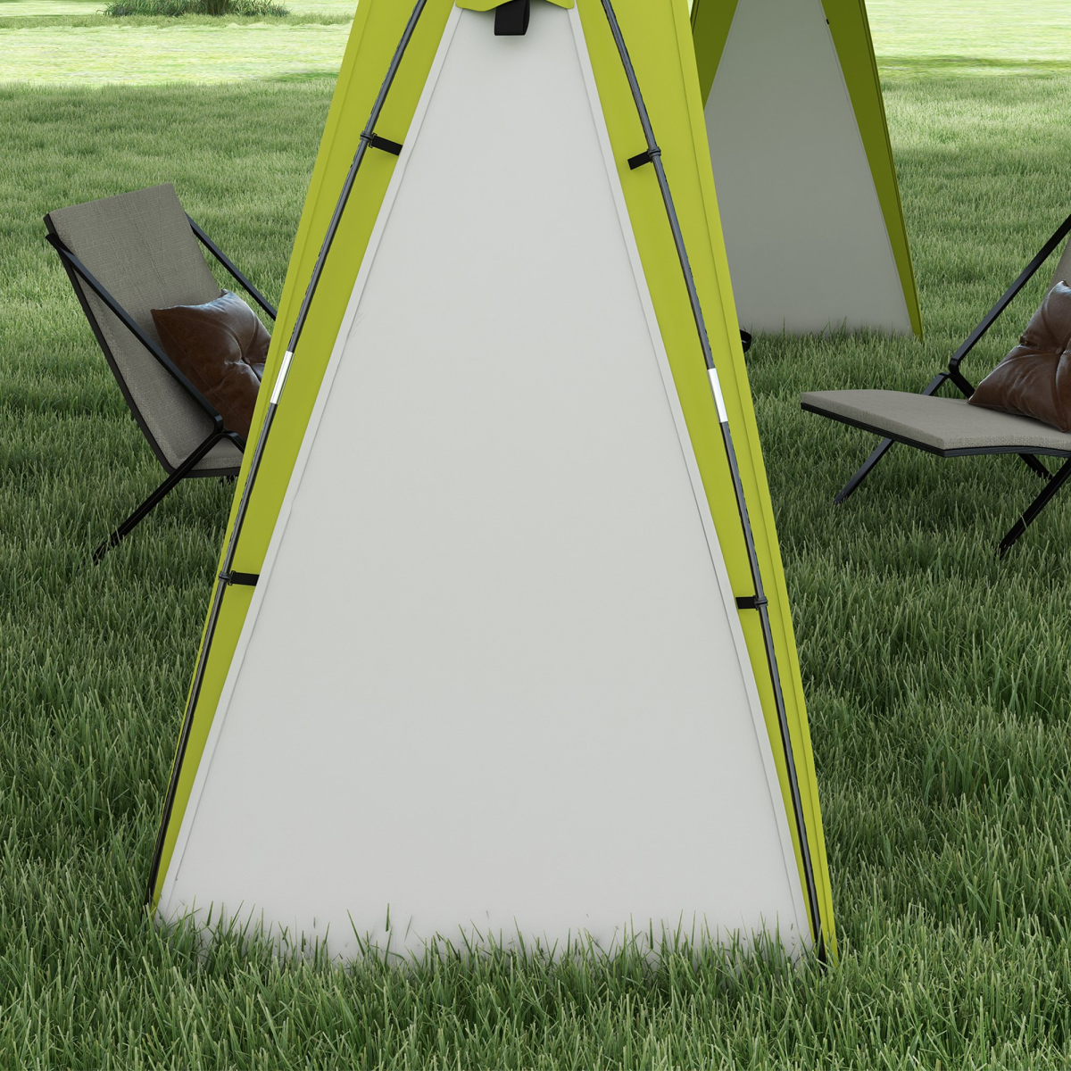 Outsunny Outdoor Gazebo Party Tent Shelter, 350 x 350 x 222 cm, Green and Cream
