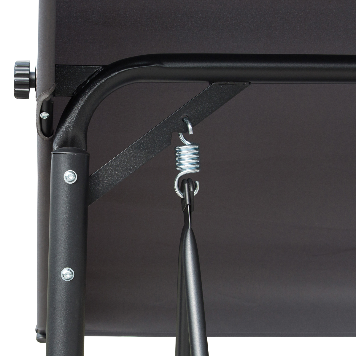 3-Seater Patio Swing Chair with Adjustable Canopy and Steel Frame