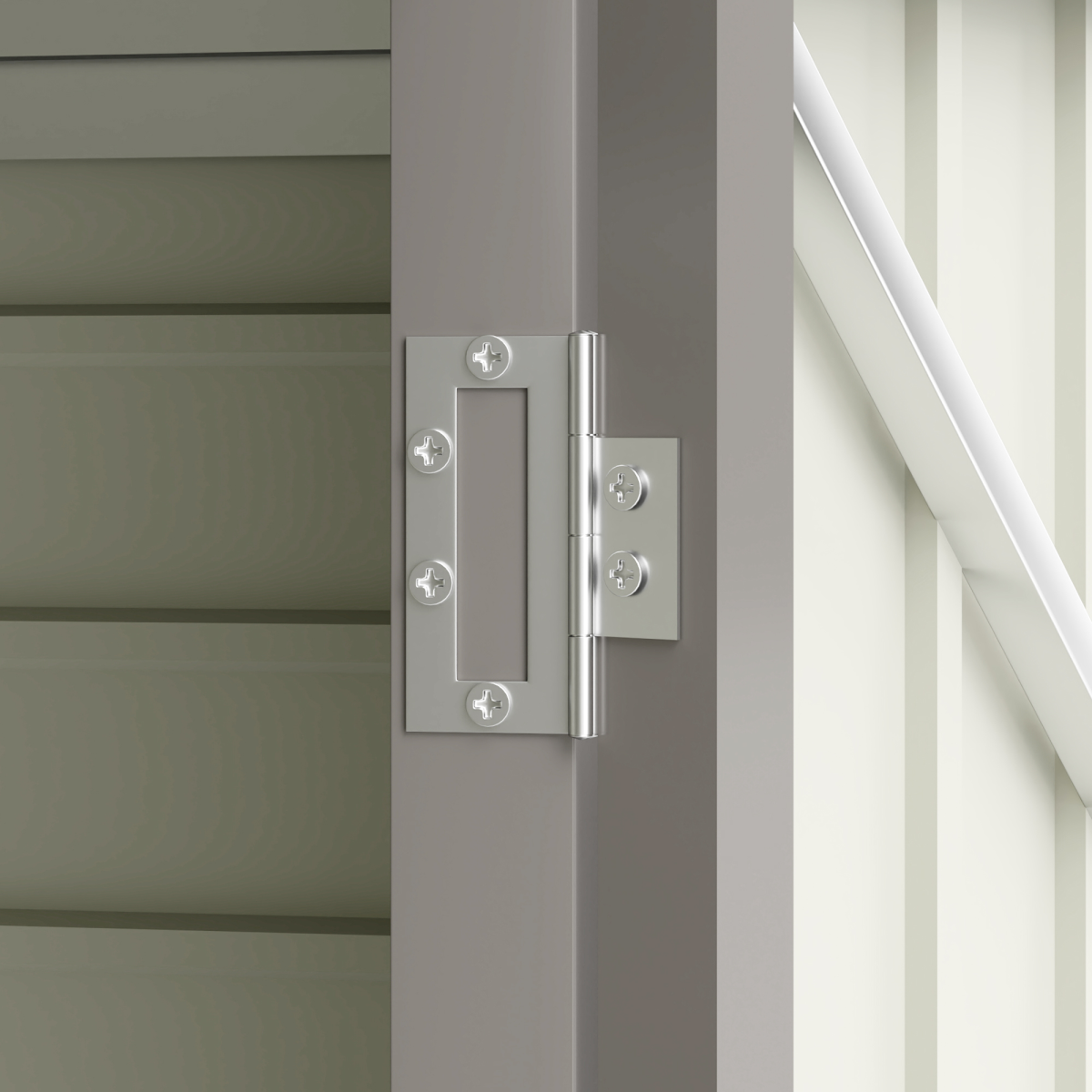 Outsunny Metal Garden Storage Shed with Double Doors, Light Grey
