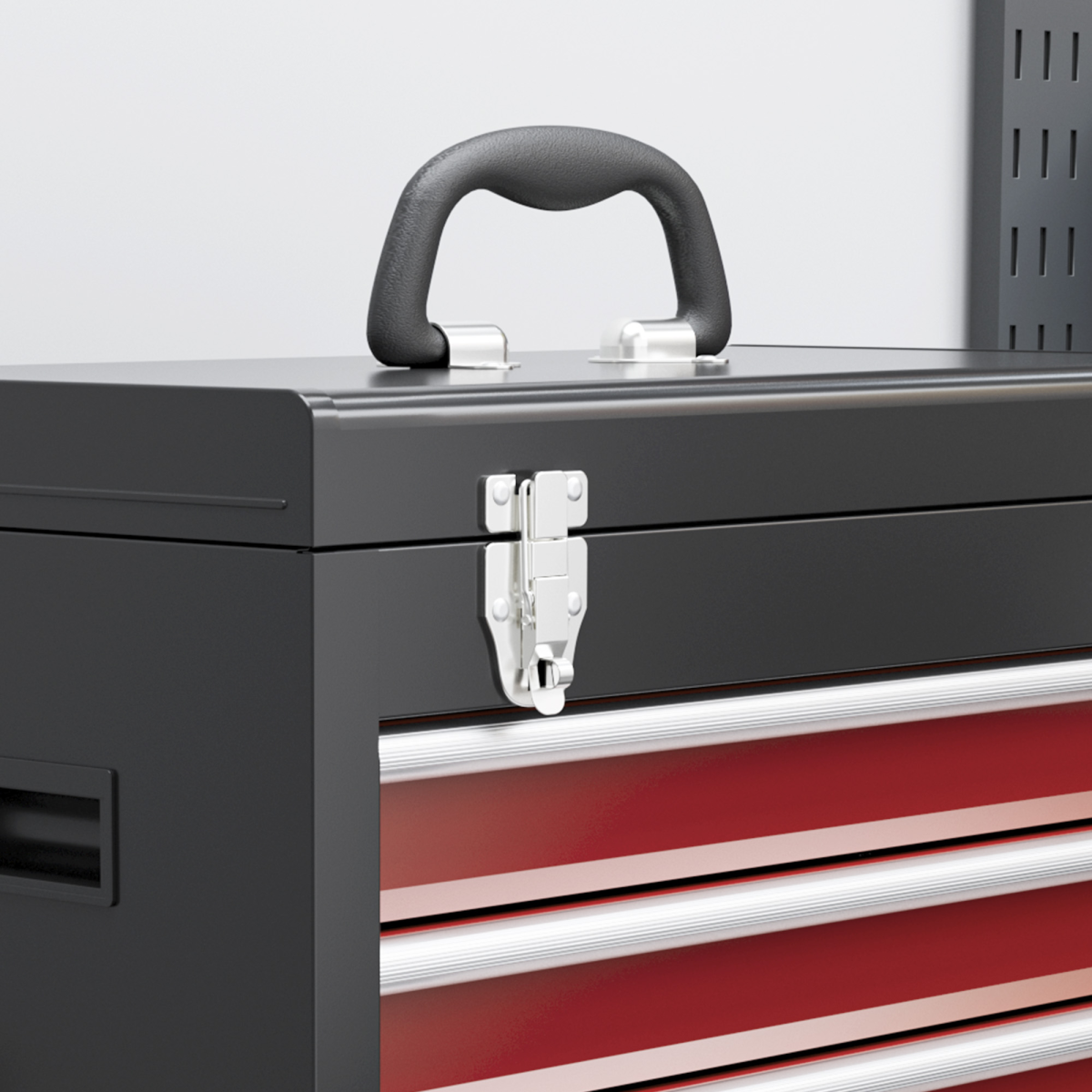 HOMCOM 5-Drawer Rolling Tool Cabinet with Lockable Cupboard