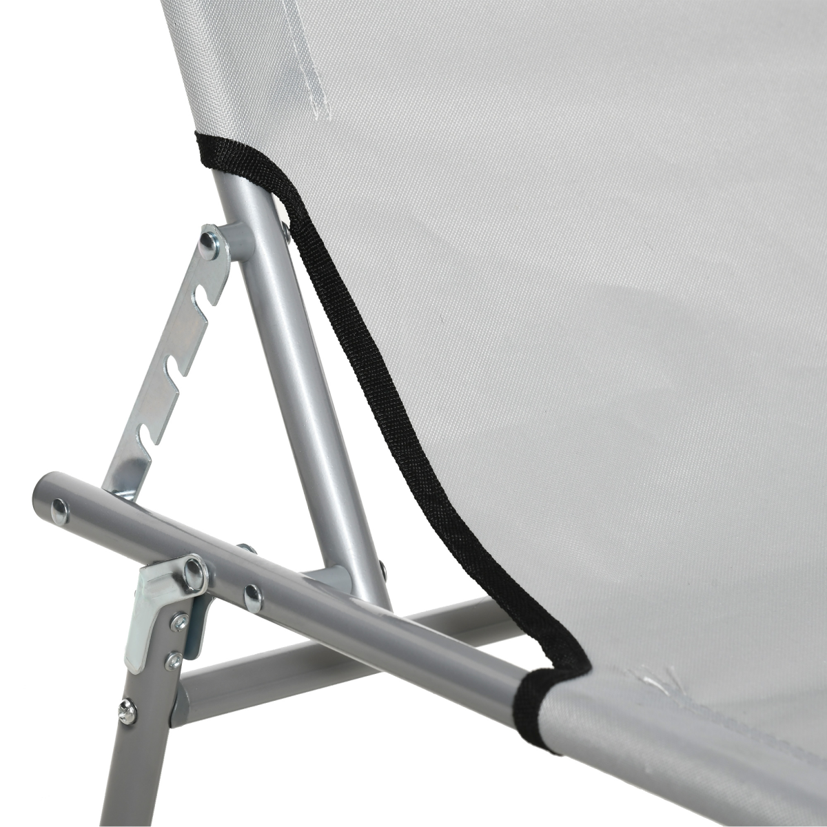 Outsunny Grey Folding Sun Lounger with Adjustable Canopy