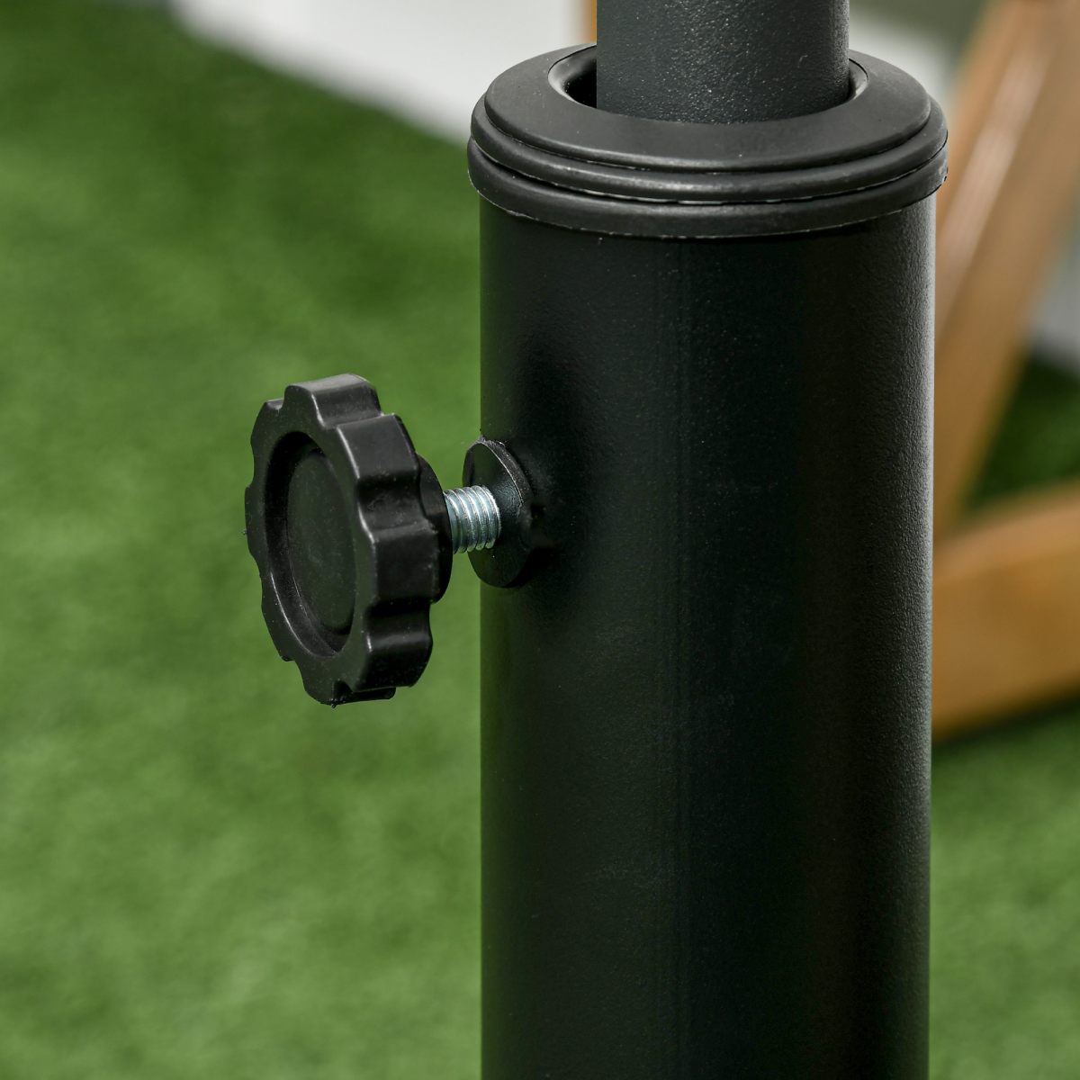 Outsunny 23.5kg Round Resin Parasol Base with Wheels for 38-48mm Poles