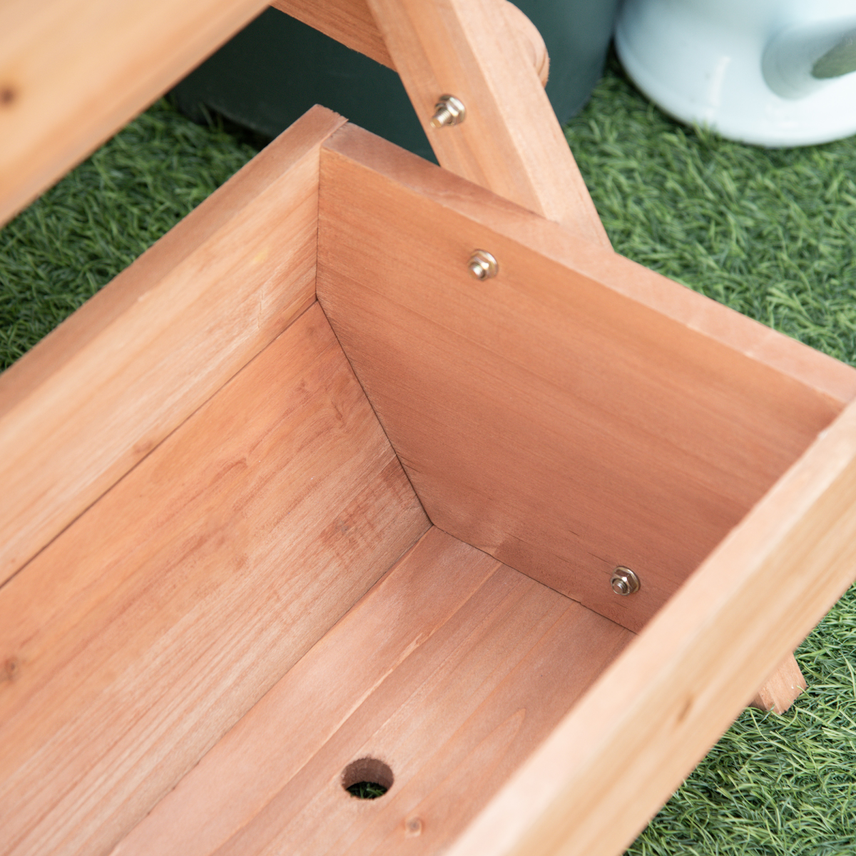 Outsunny 3-Tier Raised Wooden Garden Bed Planter Box, Brown Fir Wood
