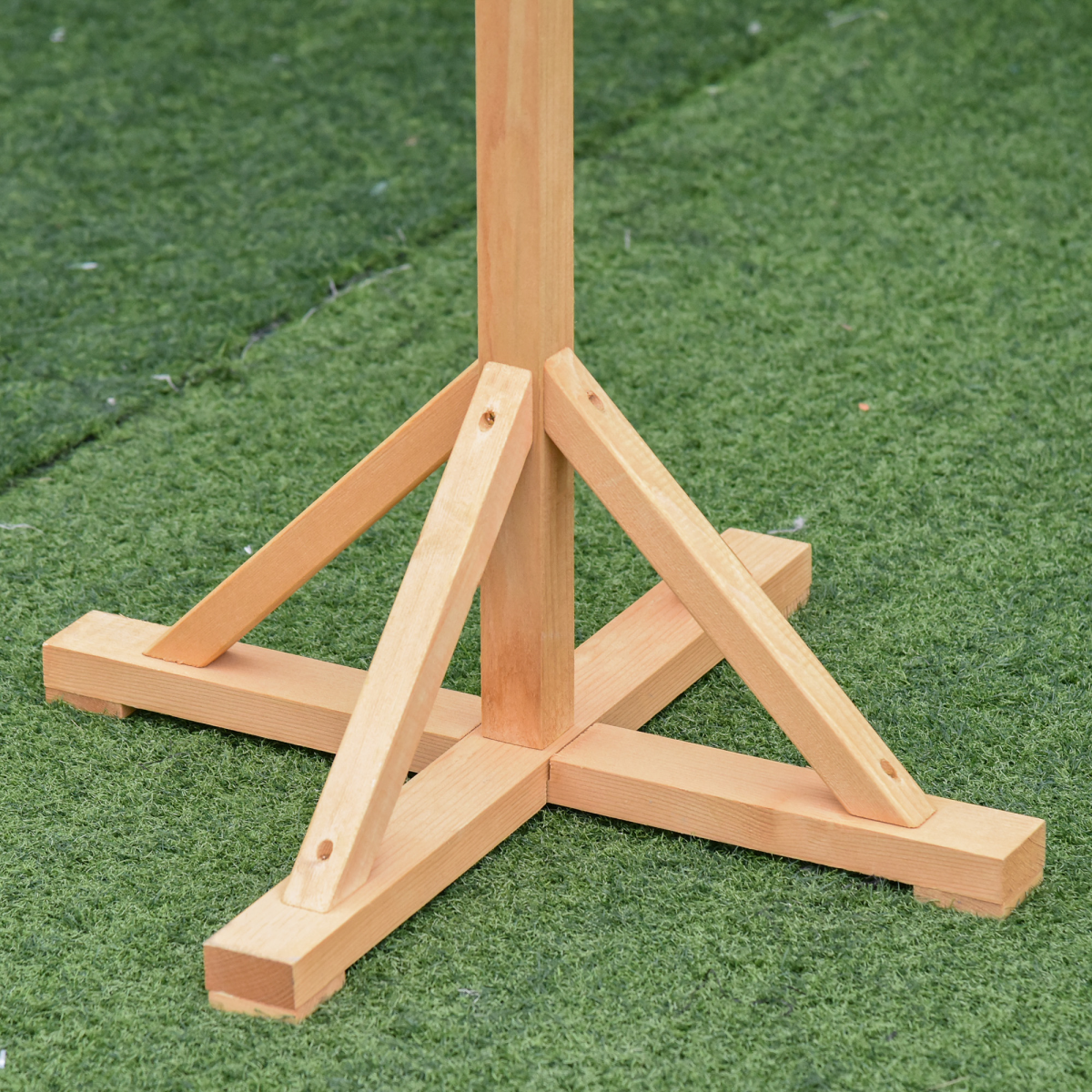 Pawhut Wooden Freestanding Bird Feeder Platform with Cross-Shaped Support Feet, Sturdy Fir Wood Frame, Non-Toxic Painted Finish, Sloped Asphalt Top