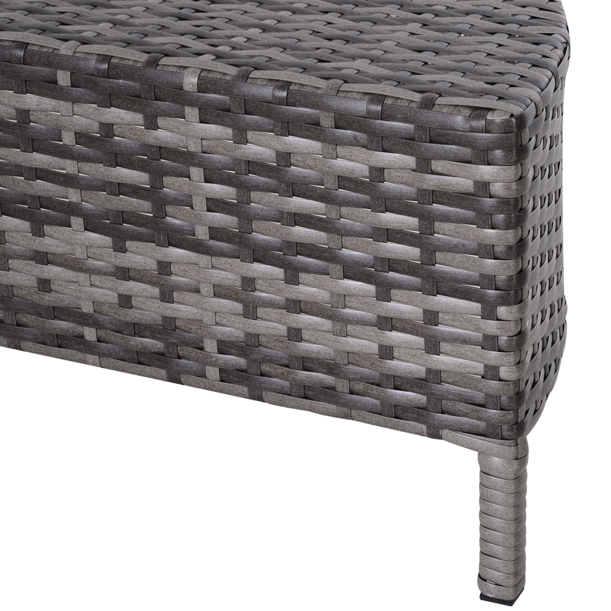 Outsunny 5-Piece Half Moon Rattan Garden Sofa Set, Grey