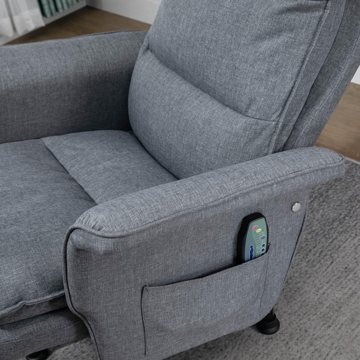 HOMCOM Swivel Massage Recliner Chair with Footstool, Grey