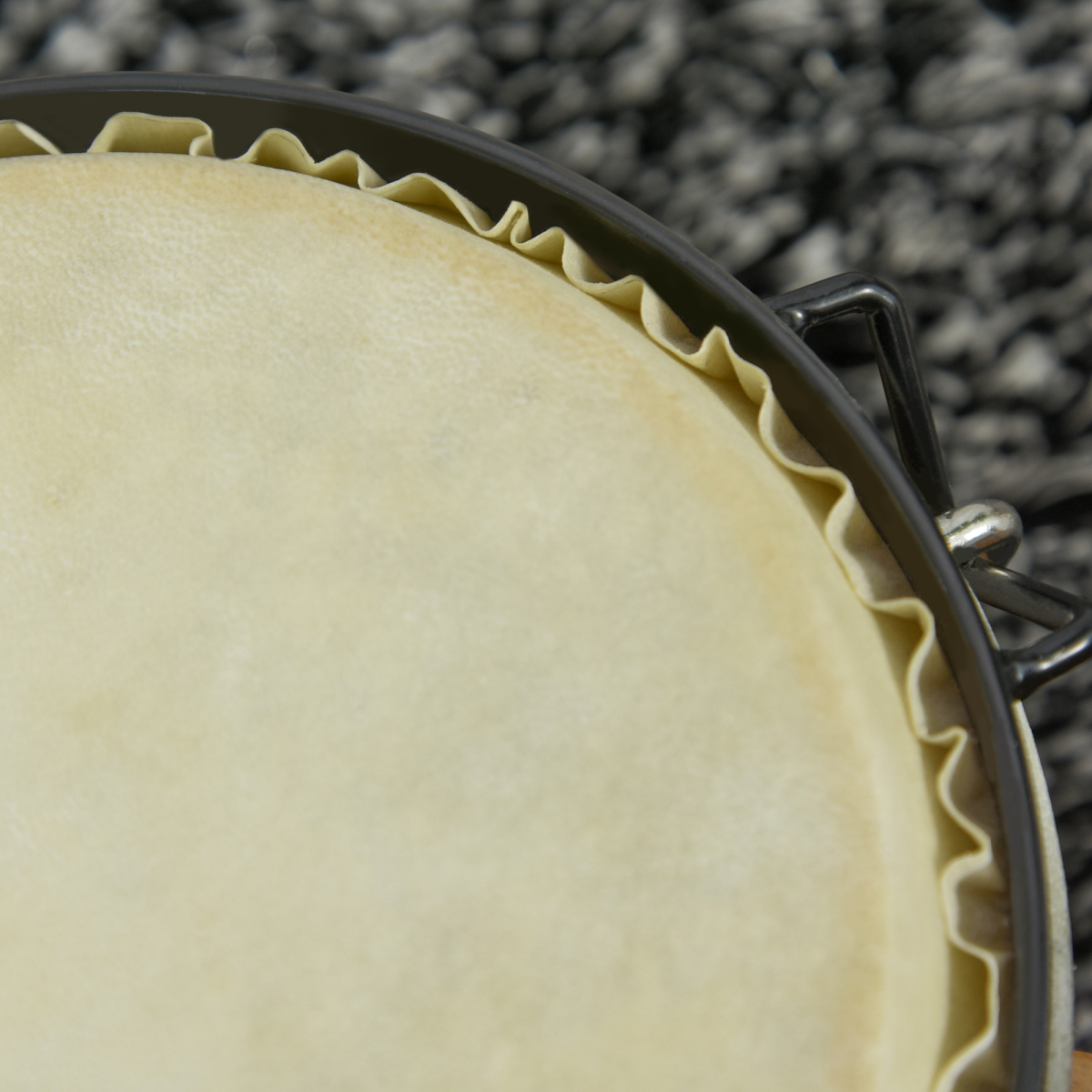 Wooden Bongo Drum Set with Sheepskin Heads and Tuning Wrench
