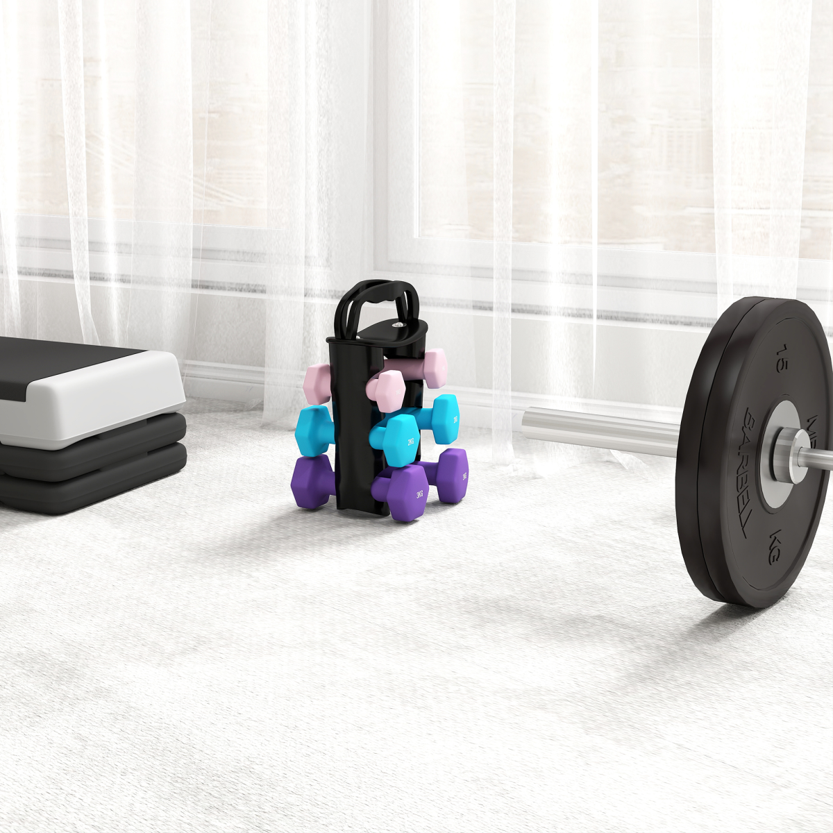 SPORTNOW 6-Piece Dumbbell Set with Storage Rack, 1kg-3kg, Pink