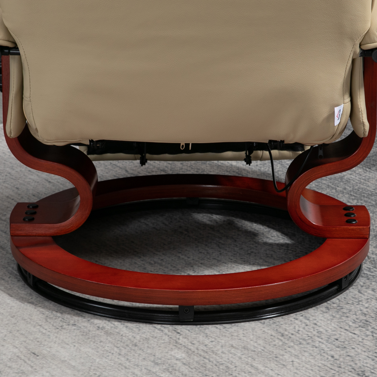HOMCOM Cream PU Leather Ergonomic Recliner Chair with Footrest