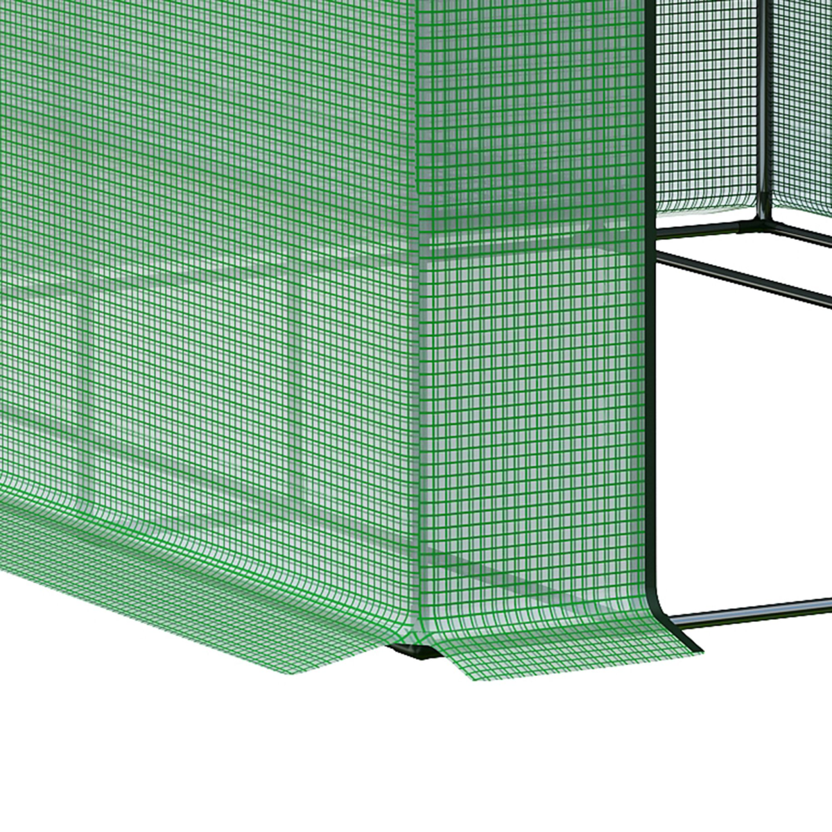 Outsunny Poly Tunnel Walk-In Greenhouse with Removable Cover and Shelves 244 x 180 x 210 cm