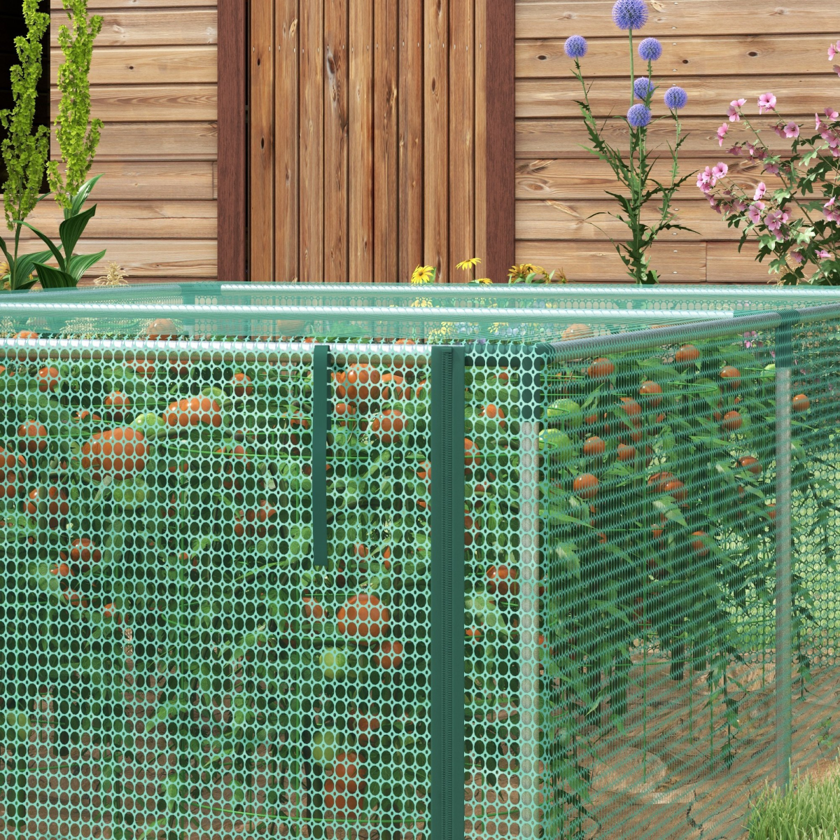 Outsunny Plant Protection Tent Crop Cage with Zipped Door, Green
