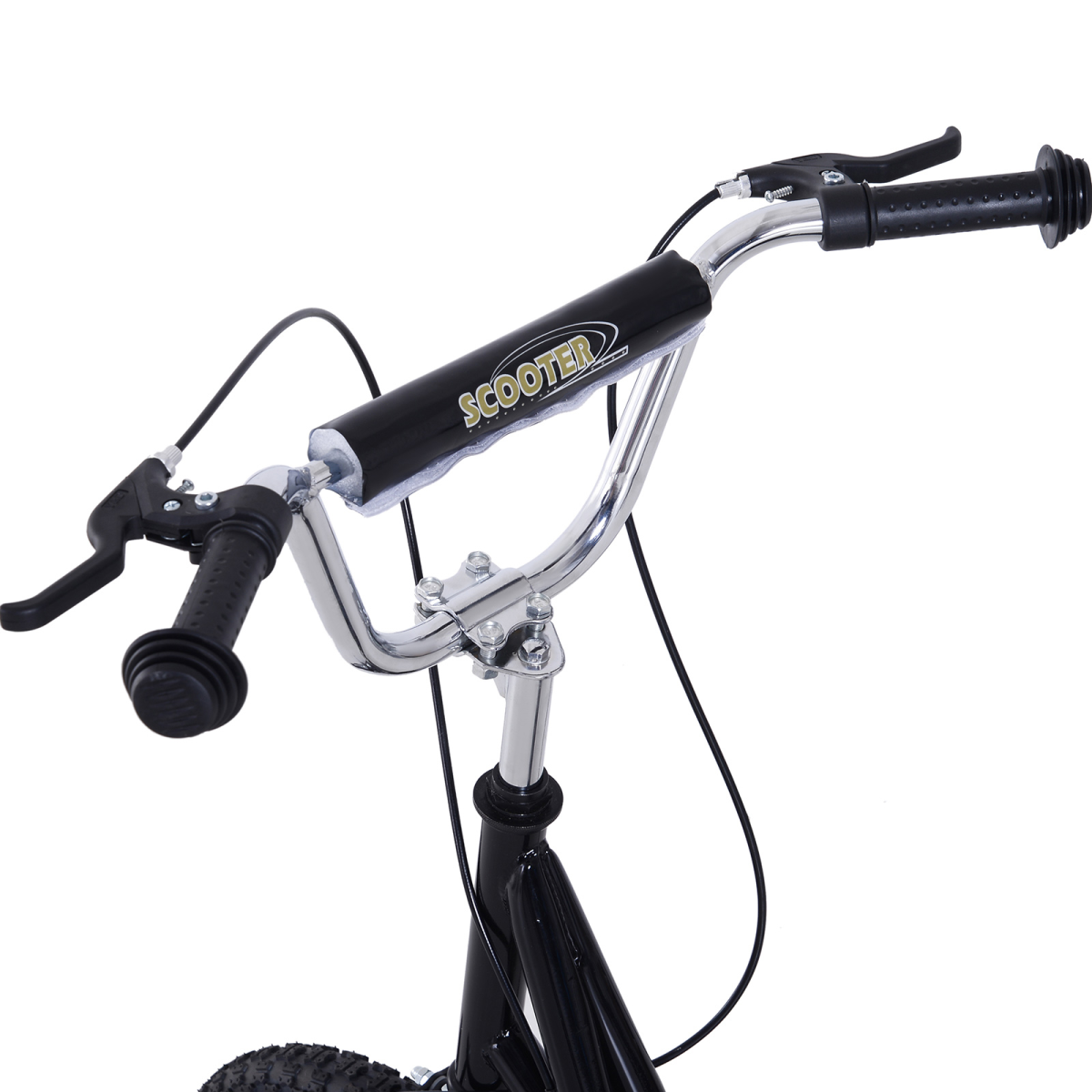 Children’s Stunt Scooter with 16" Wheels, Adjustable Height 92-100cm, Black