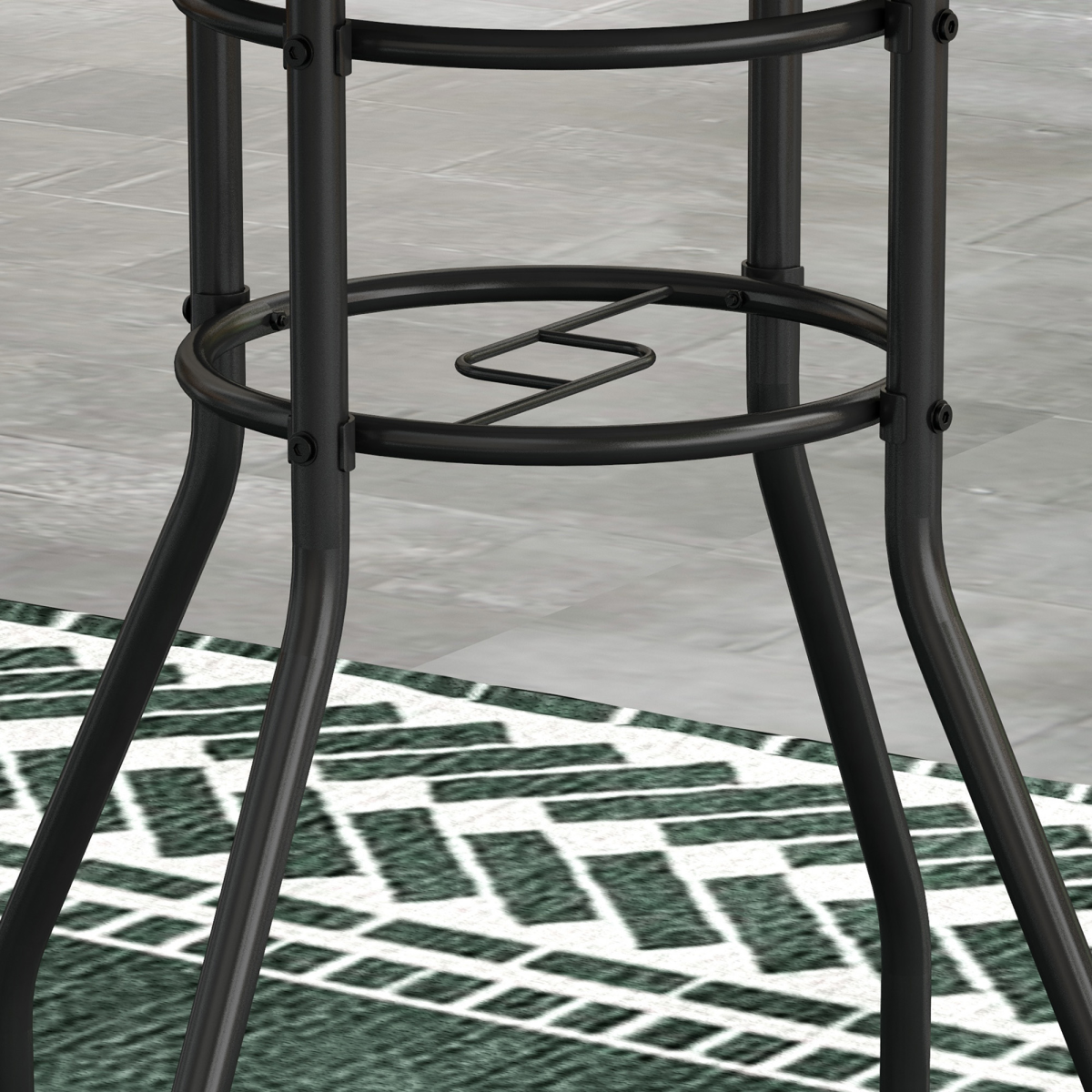 Outsunny Round Tempered Glass Garden Table, Multicolour