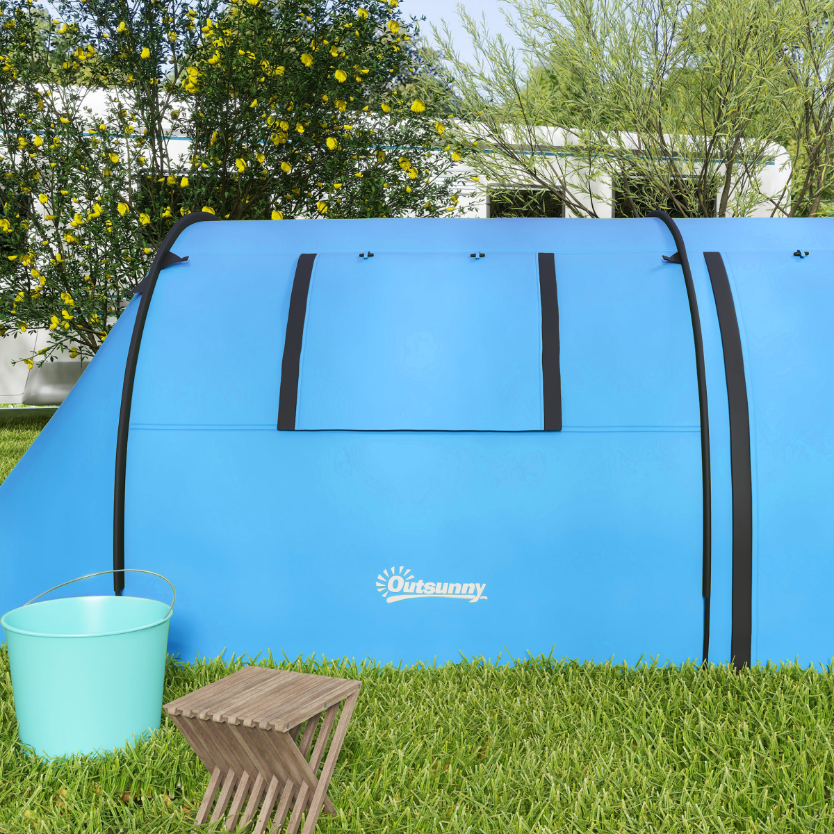 Outsunny 2-Room Camping Tent for 3-4 People, 3000mm Waterproof
