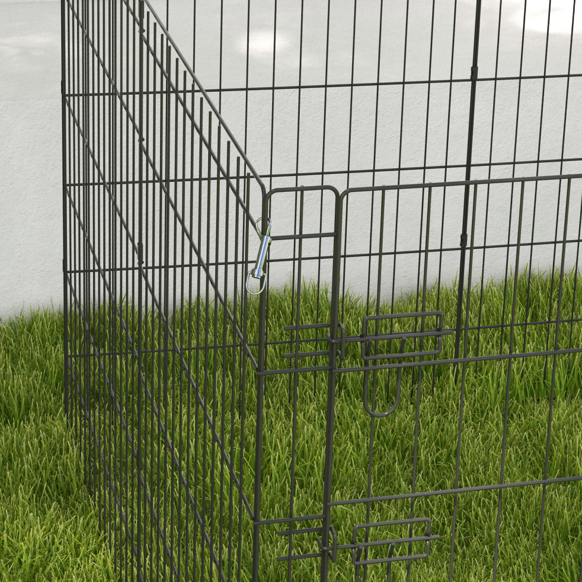 PawHut 8-Panel Metal DIY Dog Pen with Door, Indoor/Outdoor, 91cm High