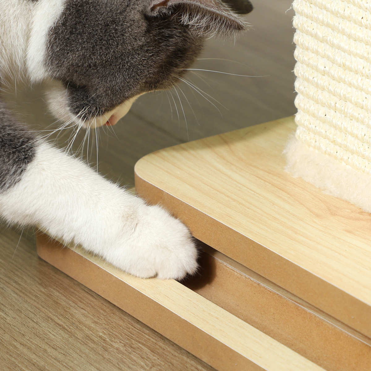 PawHut 67cm 3-in-1 Cat Scratching Post with Sisal & Track Ball Toy