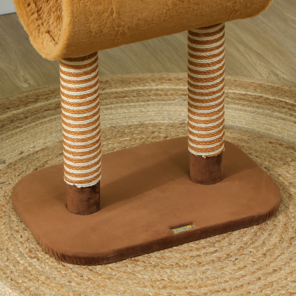 PawHut Deer-Themed Cat Tree with Tunnel and Toy Ball