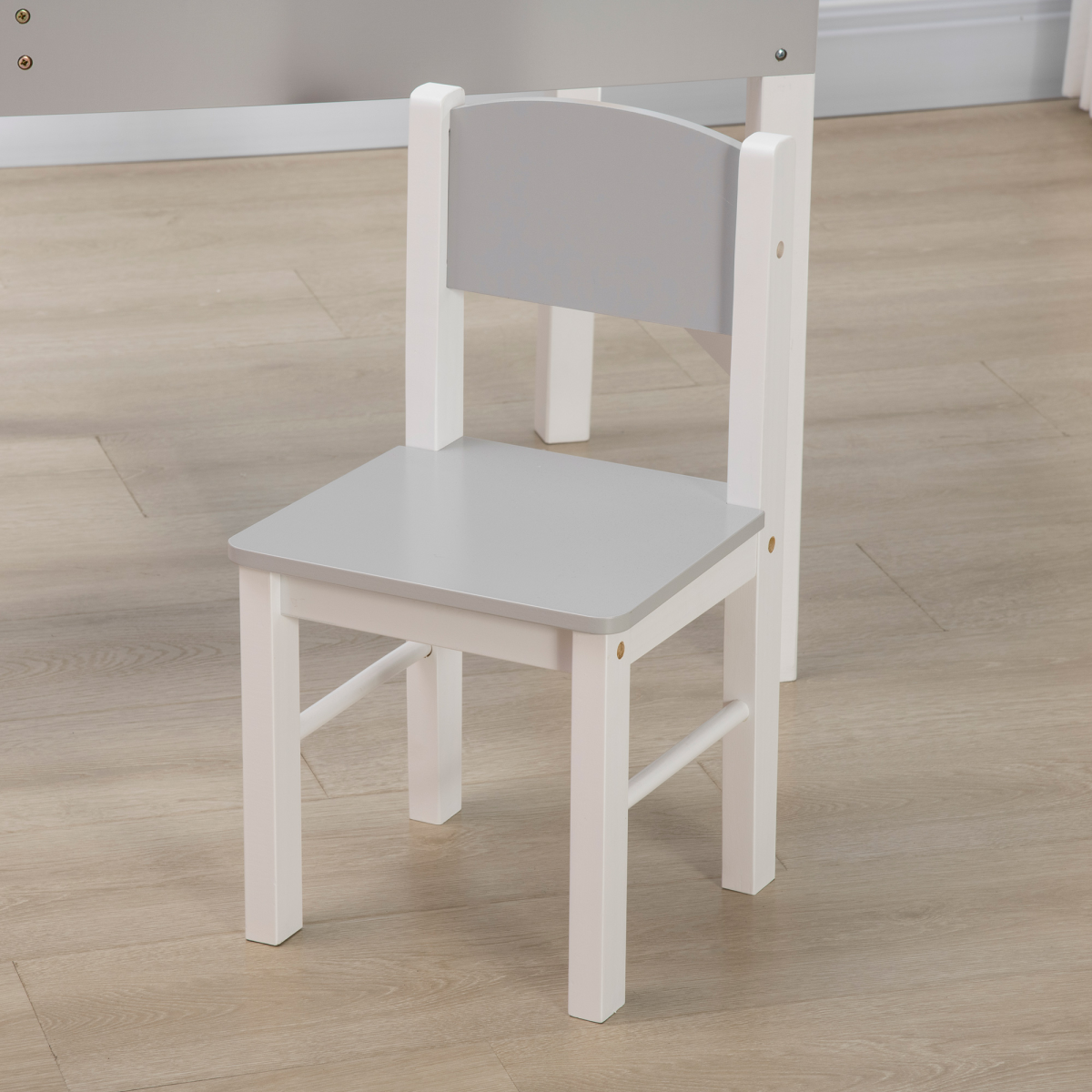 Kids Table and Chair Set Toddler Desk and Chair Set w/ Storage - Grey