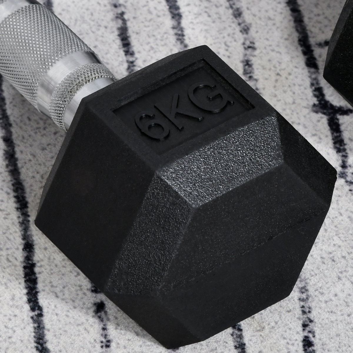 HOMCOM Hexagonal Dumbbells Kit, 2 x 6kg Weight Lifting Dumbbells for Home Fitness