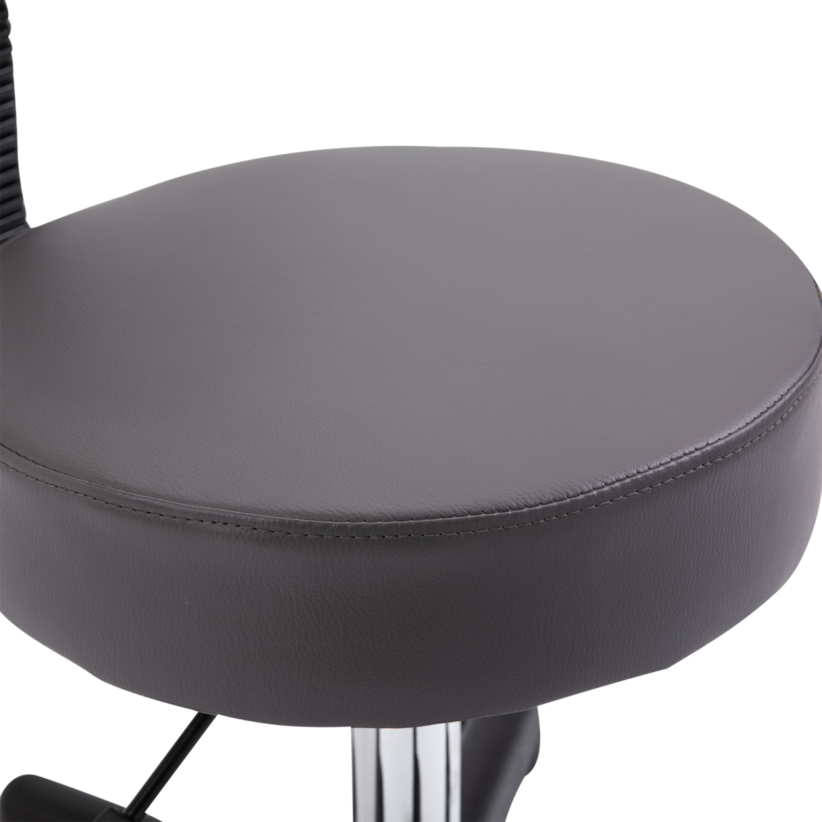 HOMCOM Adjustable Height Saddle Stool with Seat and Back Pad, 360° Swivel Castor Wheels